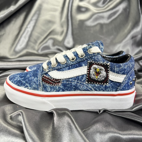 VANS Unisex Sneakers Youth Sz 11.5 Cobra‎ Kai Blue Eagle Fang Logo Karate Skater - Picture 4 of 16
